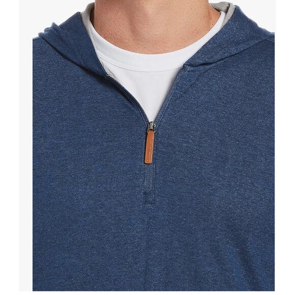 Cubavera Men's 1/4 Zip Heather Knit Blue Hoodie Jacket Medium NEW with tags - Picture 3 of 3